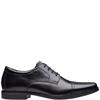 CLARKS MENS T/CAP LACE SHOE - BLACK LEATHER